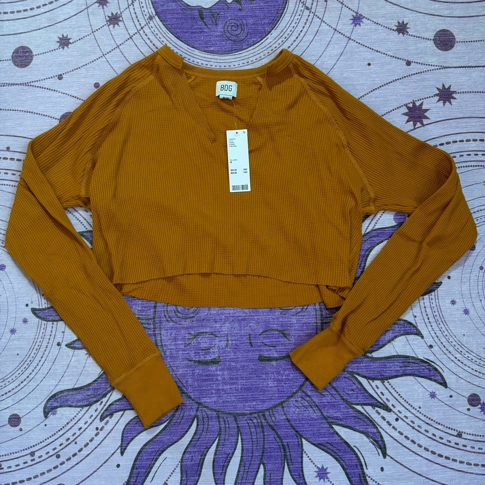 Yellow/Orange Cropped BDG Long Sleeve size medium